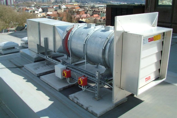 Shaft ventilation system unit on a roof